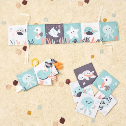 Miniland kontrastná senzorická knižka More